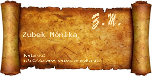 Zubek Mónika névjegykártya